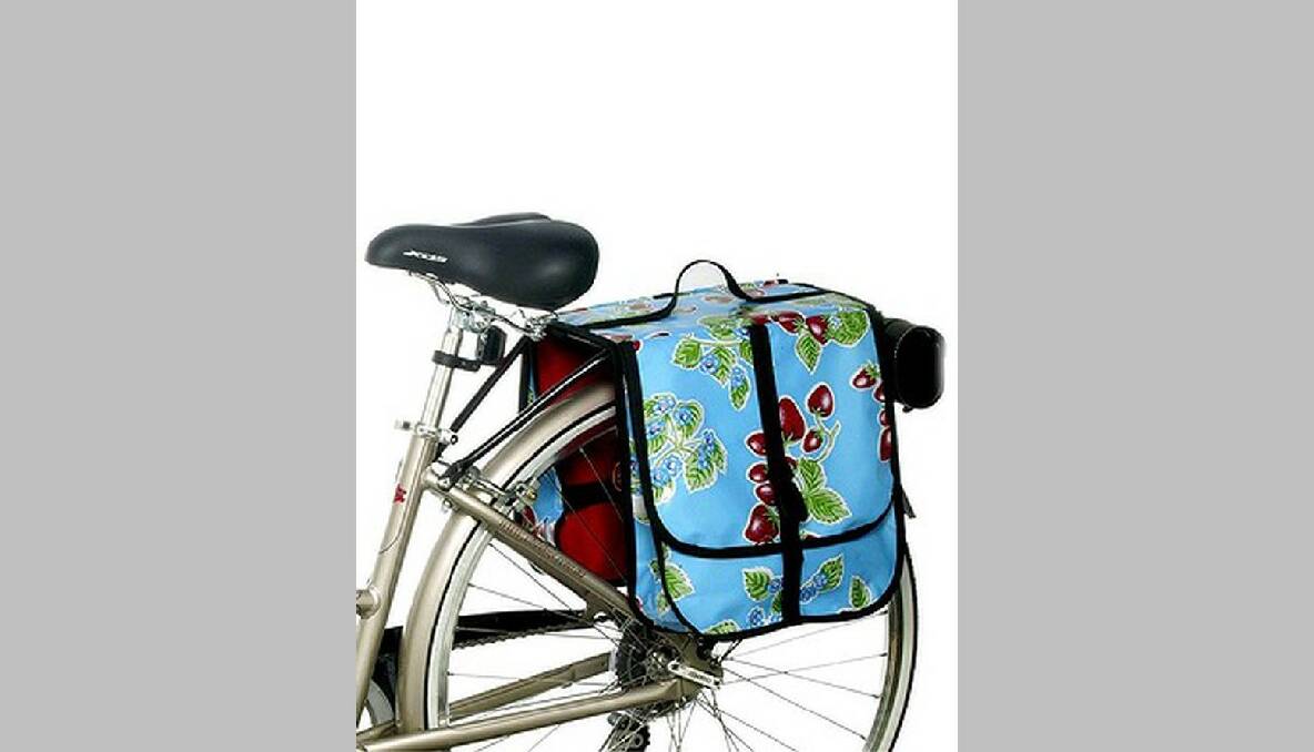 Made in Australia from Mexican Oilcloth, a Ben Elke bike pannier means quick market trips are a cinch. Designed to sit neatly on any standard bike rack, these robust bags carry anything from shopping to laptops. RRP $99.95. www.metooplease.com.au