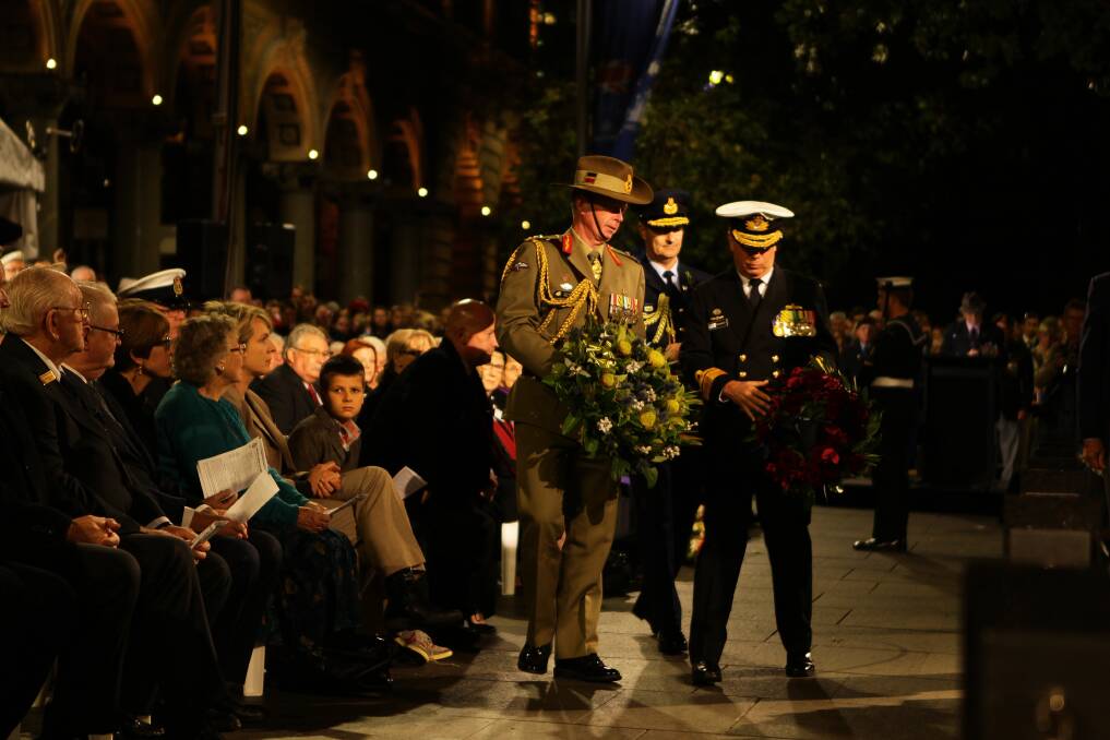 Anzac dawn service at the Martin Place war memorial, Sydney.