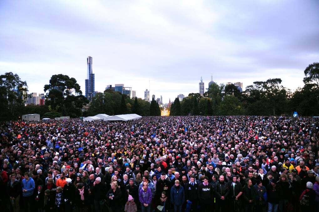 Anzac Day Dawn Service at Melbourne's Shrine of Remembrance.