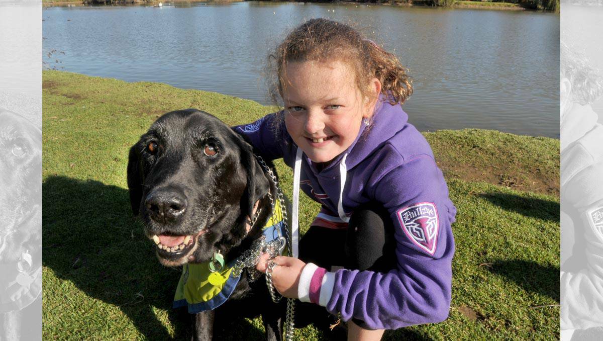 Jazna Austen and Ozzi at the RSPCA Million Paws Walk. Picture: Julie Hough