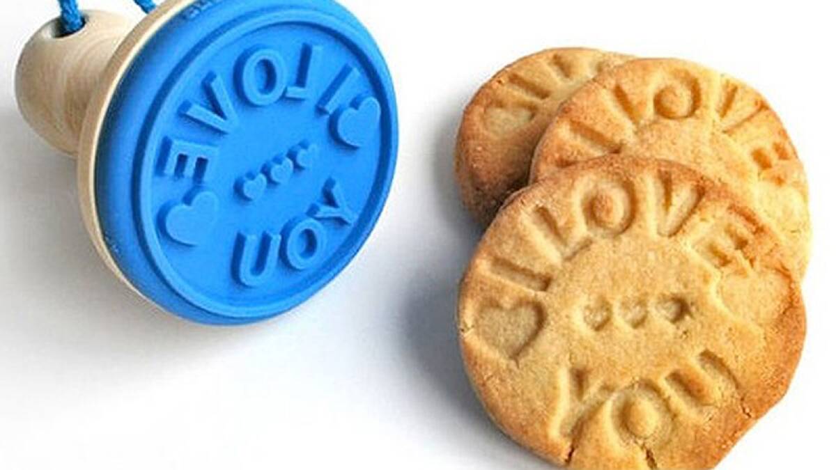 Bake biscuits with love, thanks to this cute 'cookie stamper' (RRP $19.95) from www.opusdesign.com.au.