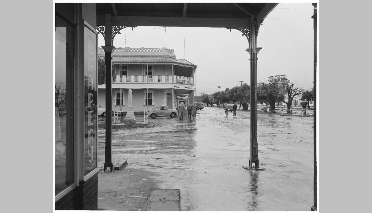 Flood water in the streets of Jamestown, South Australia, 1962. Photo: National Archives of Australia