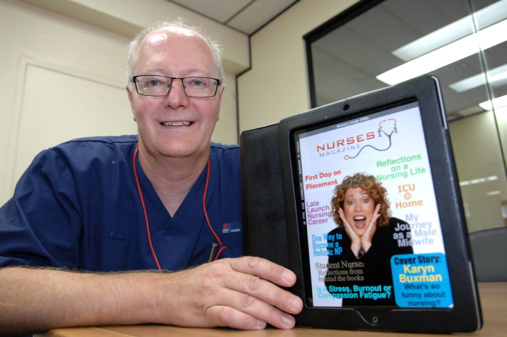 FYI: Registered nurse Rich Williams with his international digital magazine for nurses. Photo: ZENIO LAPKA 121313zmag.