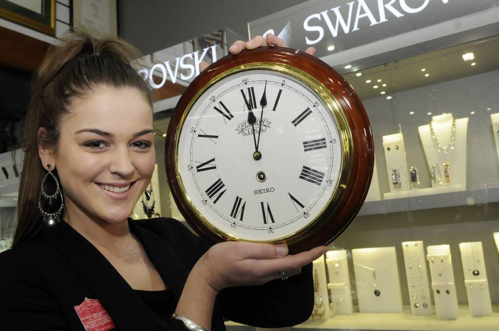 DAYLIGHT SAVING: Maryanne Ferguson from WJ Coote and Sons Jewellers is reminding everyone that daylight savings starts from 2am on Sunday. 100313ptime