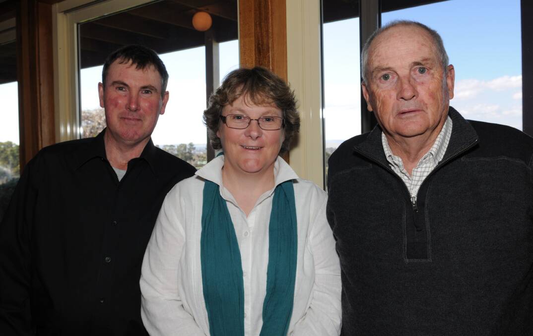 GUESTS: Helping Clive Coles celebrate his 80th birthday were, from left, Rodney, Alana and Warwick Armstrong. 