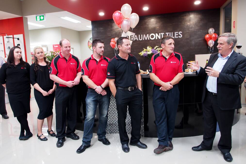 BEAUMONT TILES OPENING: The official duties.