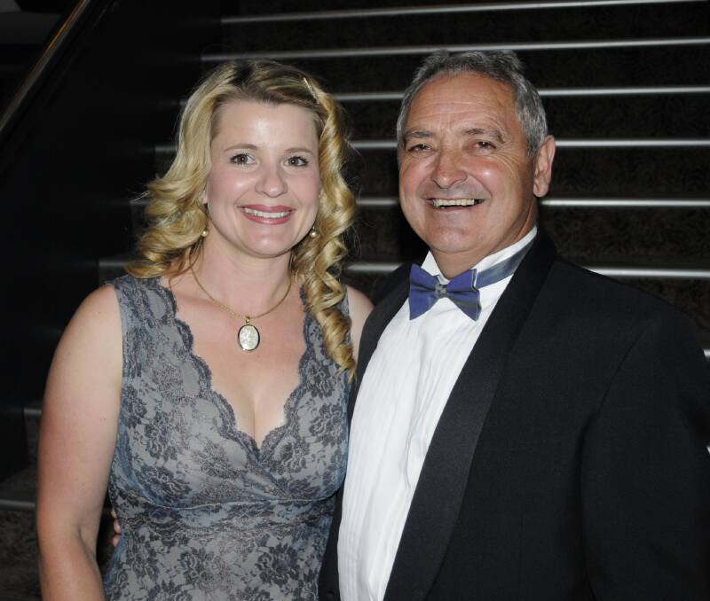 SCOTS SCHOOL BLUE BLACK AND GOLD BALL: Amanda and Peter Carter.