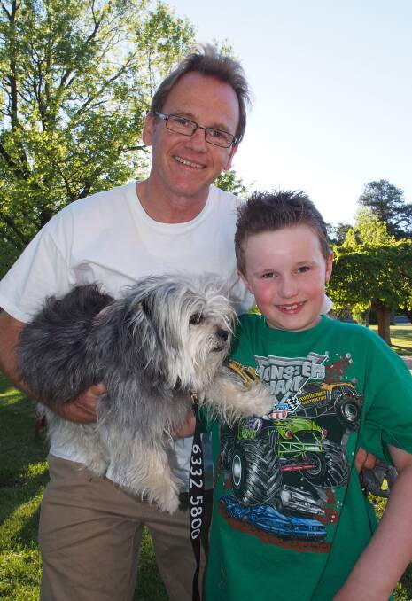 ALL SAINTS' COLLEGE BLESSING OF THE ANIMALS: Steve and Toby Gough with Molly.
