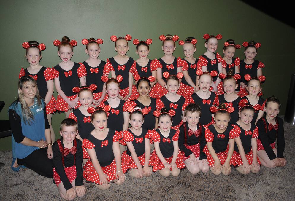 SPOT ON: Danielle McClements with her Bathurst Public School Years 1 and 2 Mickey Dance Troupe who performed at the recent Bathurst Eisteddfod.