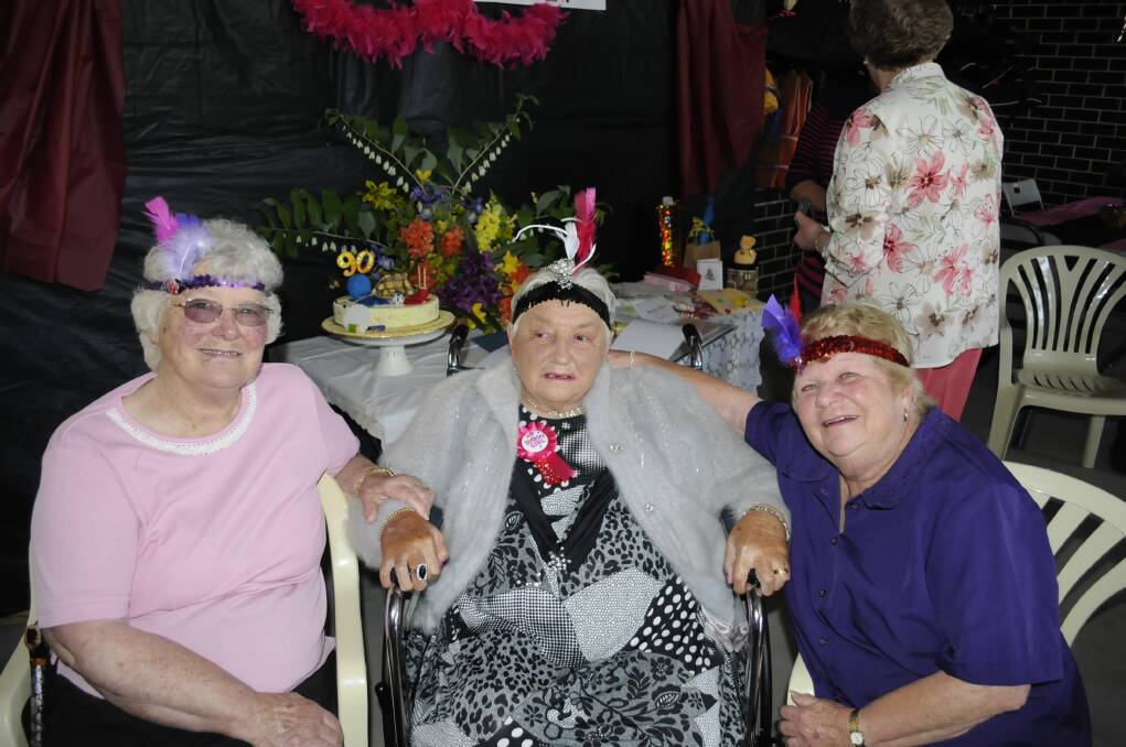 BESS WEAL'S 90TH: Val Porter, Bessie Weal and Margaret Porter.