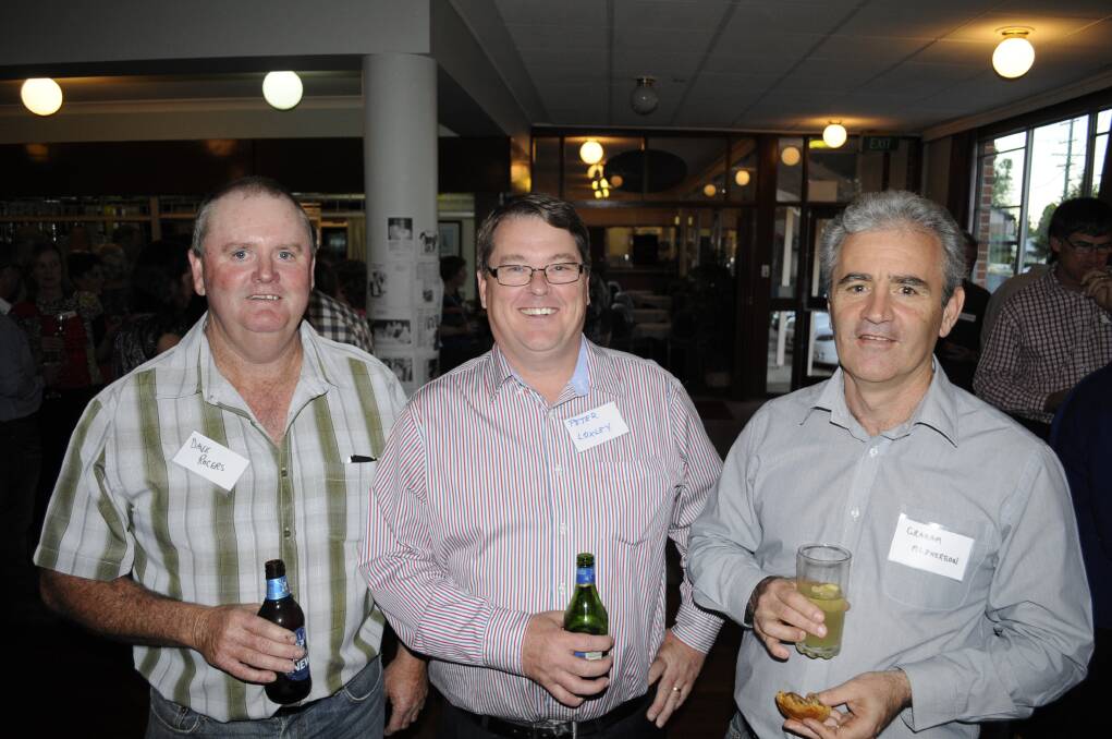 BATHURST HIGH 35-YEAR REUNION: Dave Rogers, Peter Loxley and Graham McPherson.