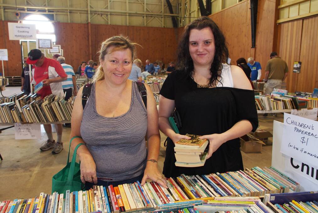 BEST BOOKS: Stella King and Kasey Edwards were looking to add to their library. 