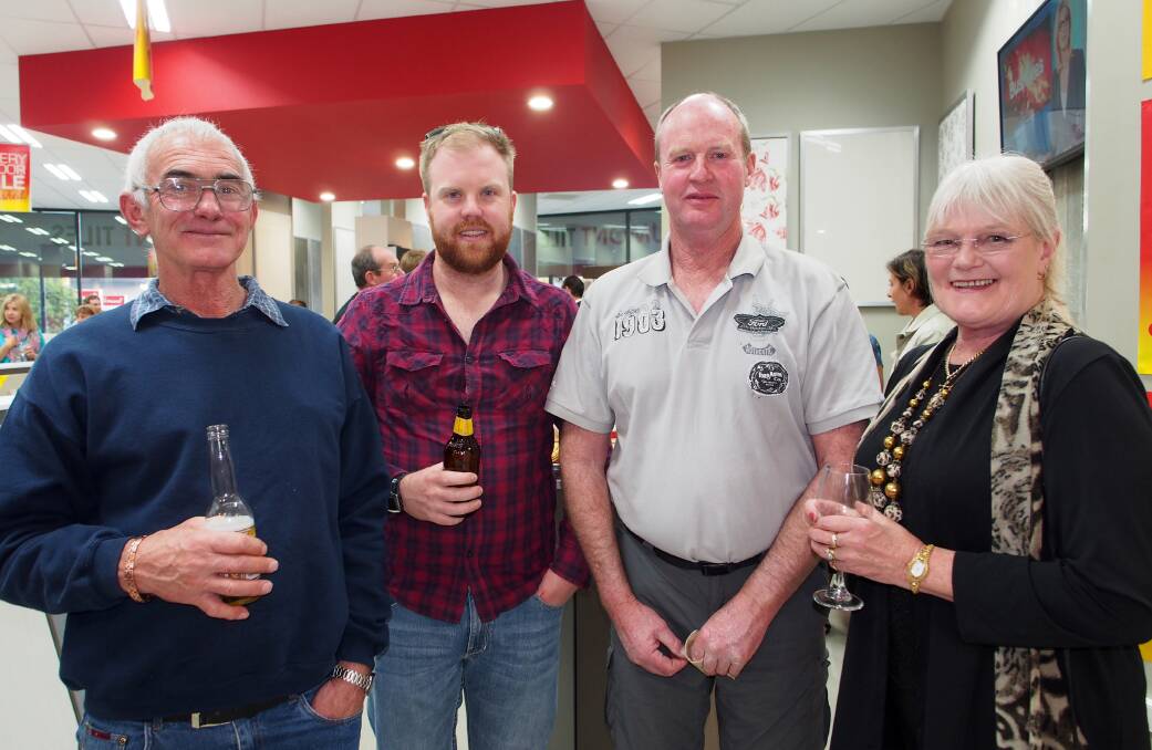 BEAUMONT TILES OPENING: Grahame Booth, Adam and Ian McKay with Sondra Booth.