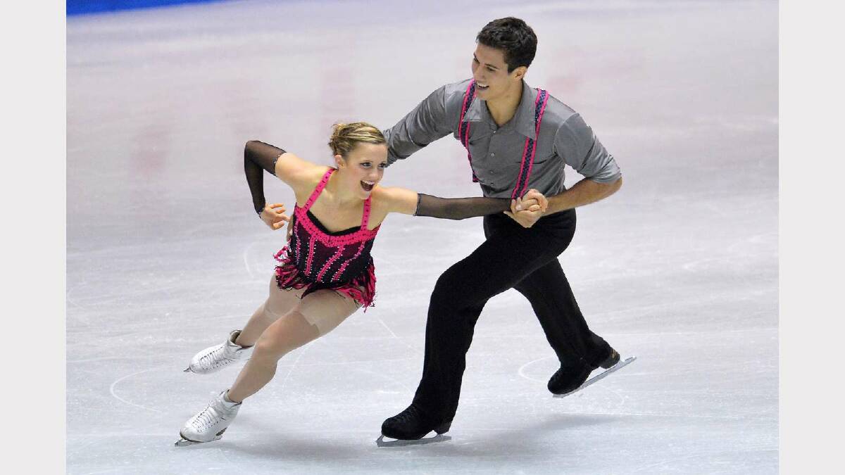 Paige Lawrence and Rudi Swiegers of Canada compete in the pair short program during day one of ISU Grand Prix of Figure Skating 2013/2014 NHK Trophy at Yoyogi National Gymnasium. Picture: Getty Images