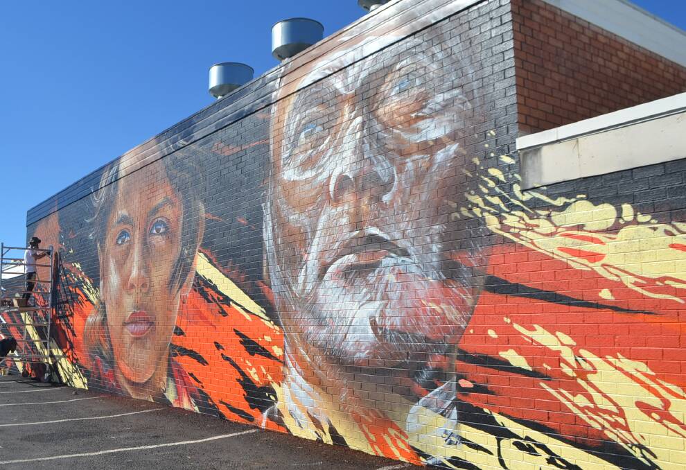 The choice to paint Stan Grant has been labelled "insulting" by some Indigenous elders in Batemans Bay. Photo: Maeve Bannister