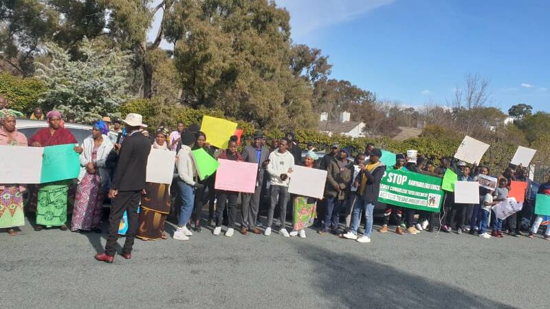 IN CANBERRA: About 36 Congolese from Albury Wodonga attended the gathering. Picture: MASANGE RUNEZERWA