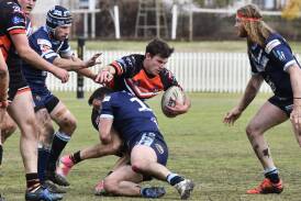 Lithgow Workies and Orange Hawks met at a muddy Wade Park in April 2023. Picture by Carla Freedman