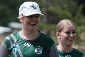 Alicia Earsman (left) and Alahna Ryan both scored for Western Rams against Riverina Bulls. Picture by James Arrow.
