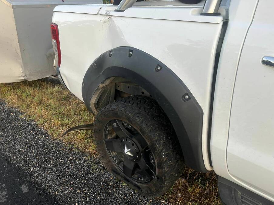The ute suffered signficant damage. Picture supplied