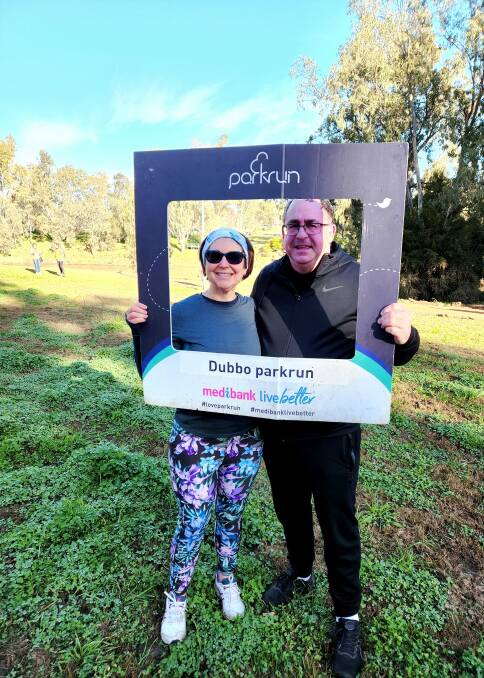 Sharyn and Steve Semmens up bright and early after the awards night to participate in Dubbo's parkrun. Picture: Supplied