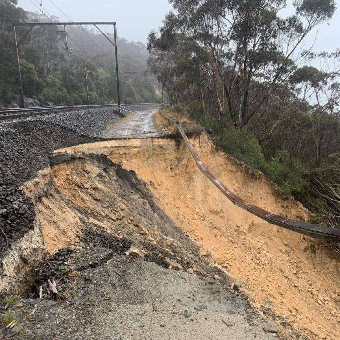 Part of the damage caused by the land slip in the Blue Mountains earlier this month. Picture: Paul Tool's Facebook Page