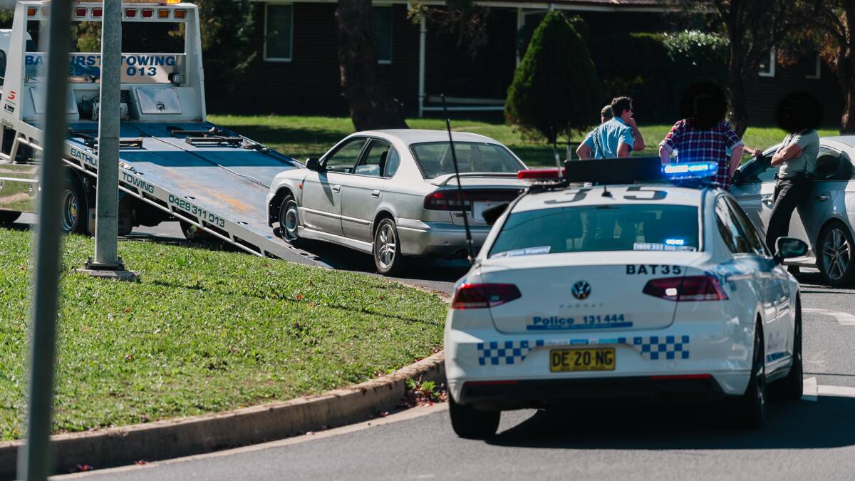 Car towed from Bradwardine Road and Suttor Street intersection following police operation on April 22, 2024. 