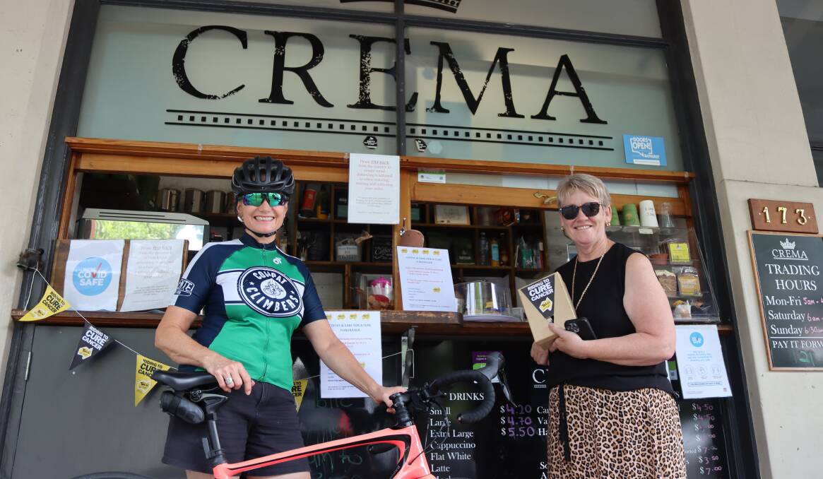 ON YOUR BIKE: Crema's Tricia White has supported cyclist Trudy O'Connor as she prepares for a fundraising ride. Photo: AMY REES