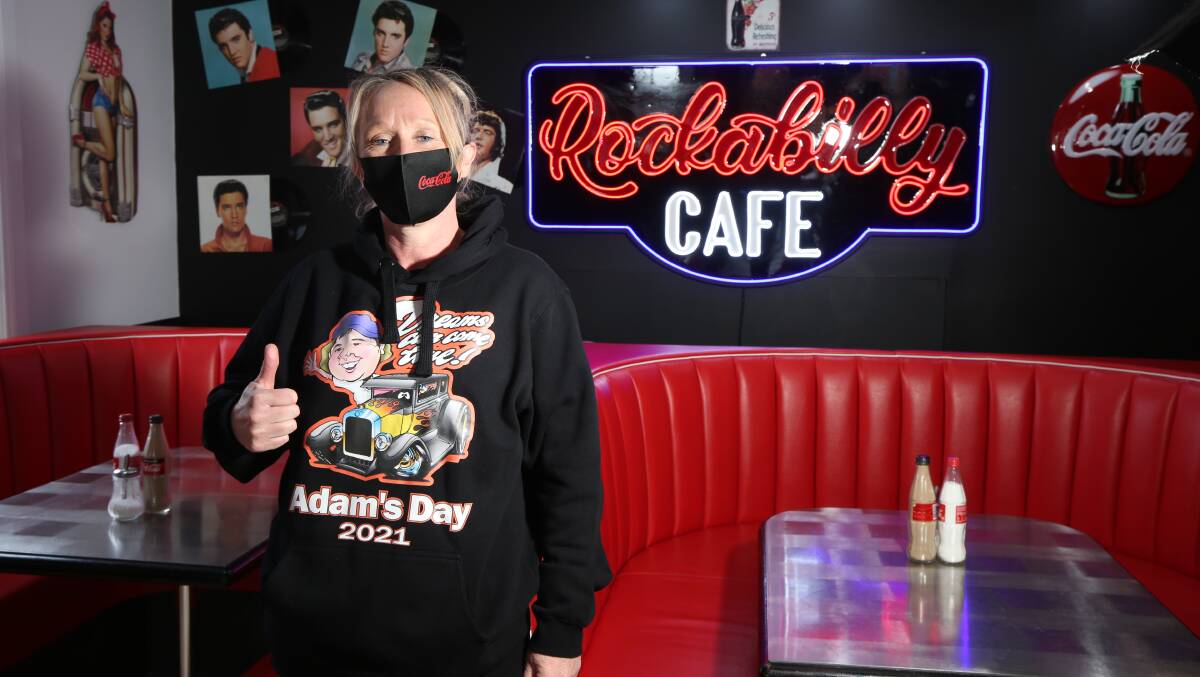 GOOD CAUSE: Rockabilly Cafe owner Tanya Ingwersen raising money for a Bathurst boy living with Duchenne muscular dystrophy. Photo: PHIL BLATCH