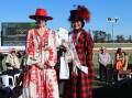 Athena Lin presented with her prize after winning the 2024 Soldier's Saddle Fashions on the Field - Best Dressed Lady at Tyers Park on April 25. Picture by Amy Rees