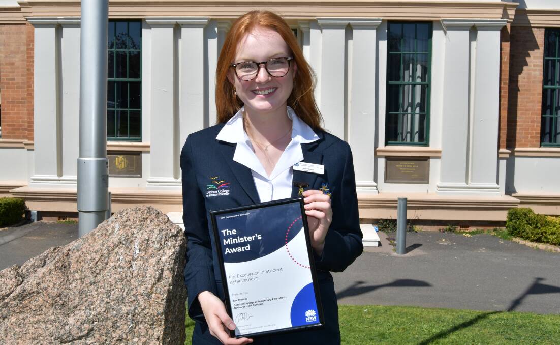 Ava Meares was honoured to receive such a high accolade when she won a NSW Minister's Award for Excellence on Monday, September 4, 2023. Picture by Amy Rees 