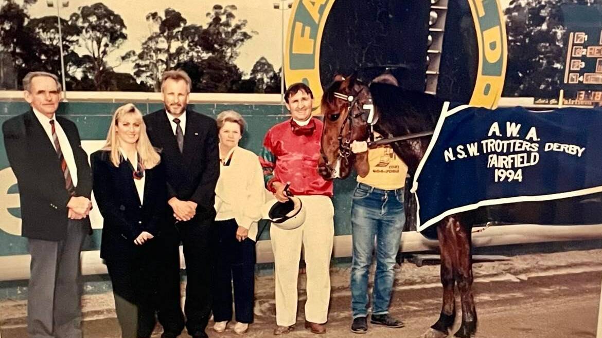 Michael Higgs after winning the NSW Trotters Derby in 1994. Picture by Gene Lett Photography