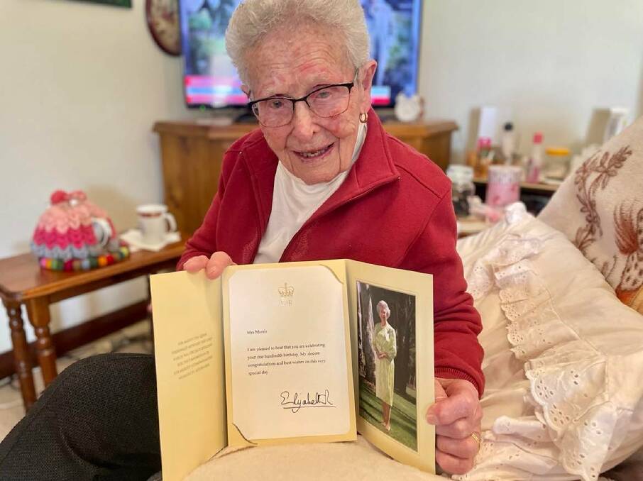 Francie Morris with the letter she received from Queen Elizabeth II on her 100th birthday. Picture by Amy Rees