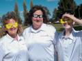 Lisa Dunk, Catherine Miller and Sammy Beale Callaghan attended the blind cricket event at Learmonth Park in Bathurst on April 23, 2024. Picture by James Arrow