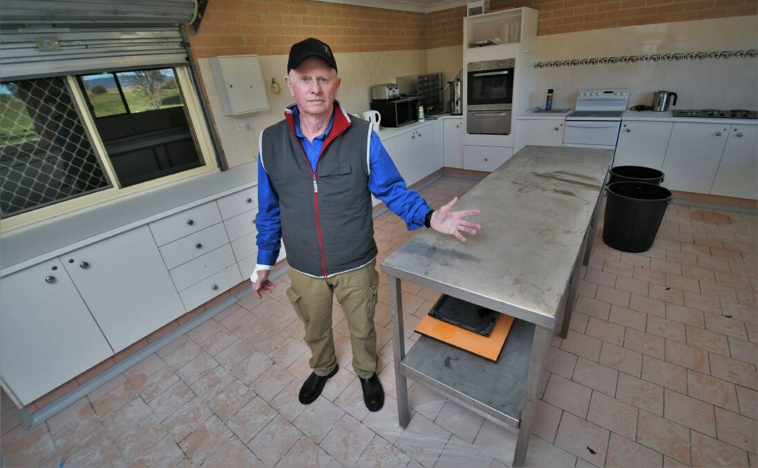 VANDALISM: Graeme Stapleton in the kitchen where a fire extinguisher was used to damage the Raglan Community Hall. Photo: CHRIS SEABROOK.
