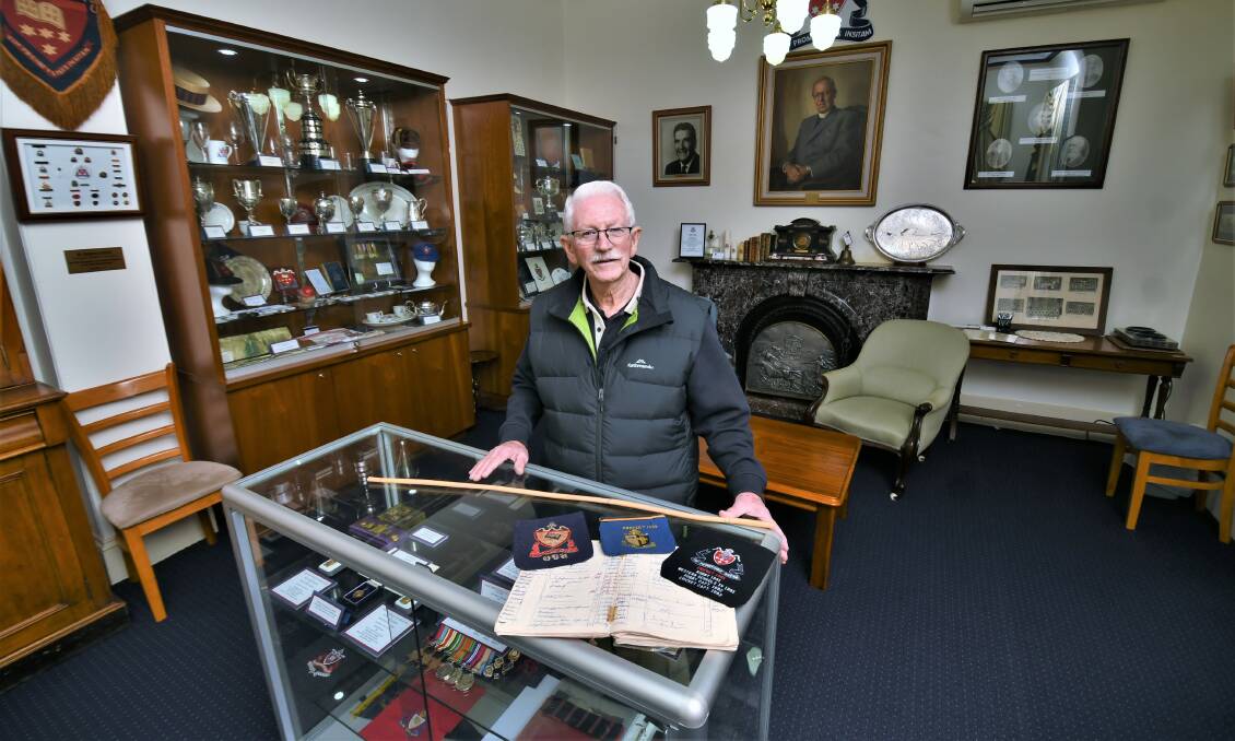 SCHOOL HISTORY: Tim Sargeant in the Old Bathurstians' Museum at All Saints Campus. Photo: CHRIS SEABROOK.