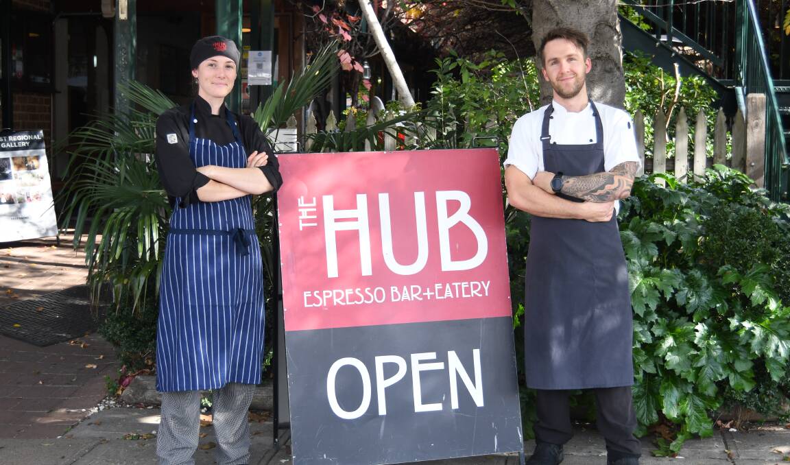 DINNER TIME: Head chef Alex Collins and sous chef Sophie Colley at The Hub.