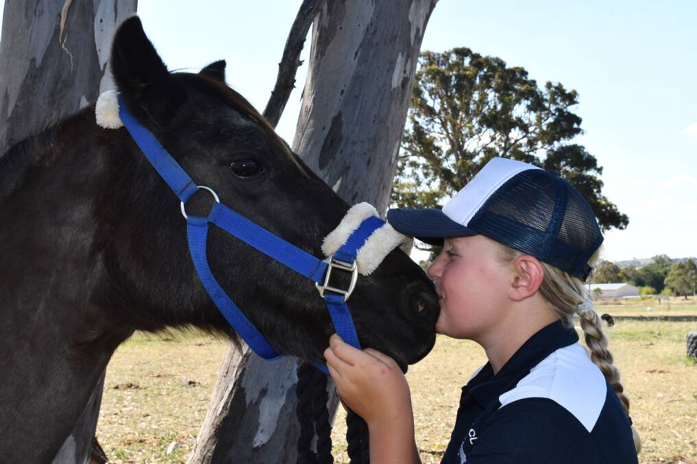 Caley McKellar and her horse Belle on February 1, 2024, ready to compete in the Thoroughbred Industry Careers National Pony Race Series Final at Royal Randwick during the Autumn Carnival. Picture by Amy Rees