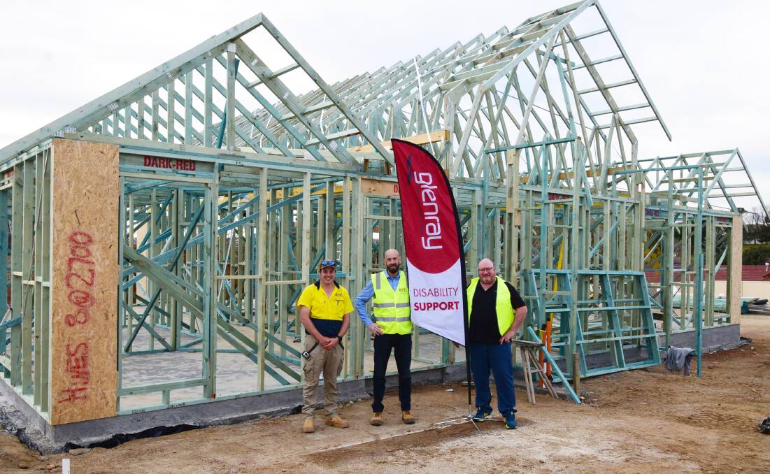 Hines Constructions' James Gordon and Ben Talbot with Glenray CFO Scott Green. Picture: Supplied