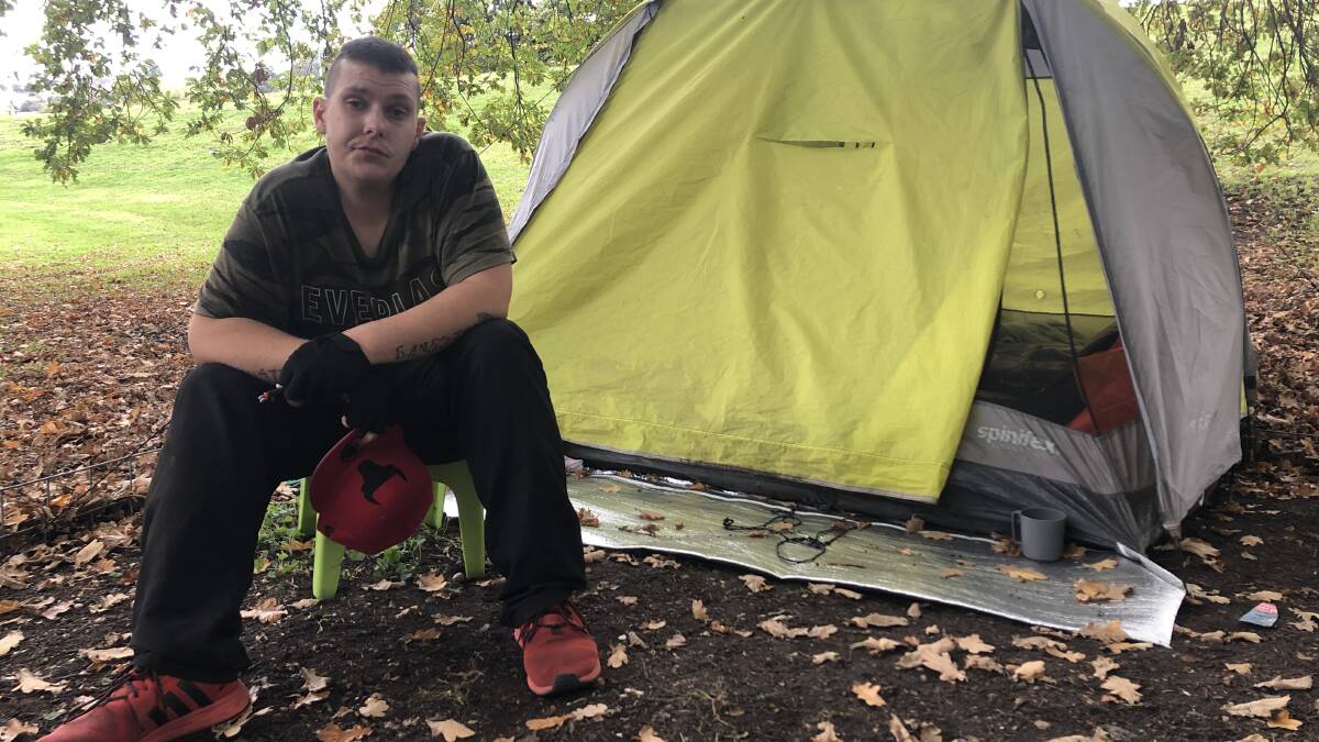 Brodie White, pictured in Launceston, Tasmania in June 2022, wants people to know that most do not choose homelessness; it is forced upon them. Picture: Bec Pridham