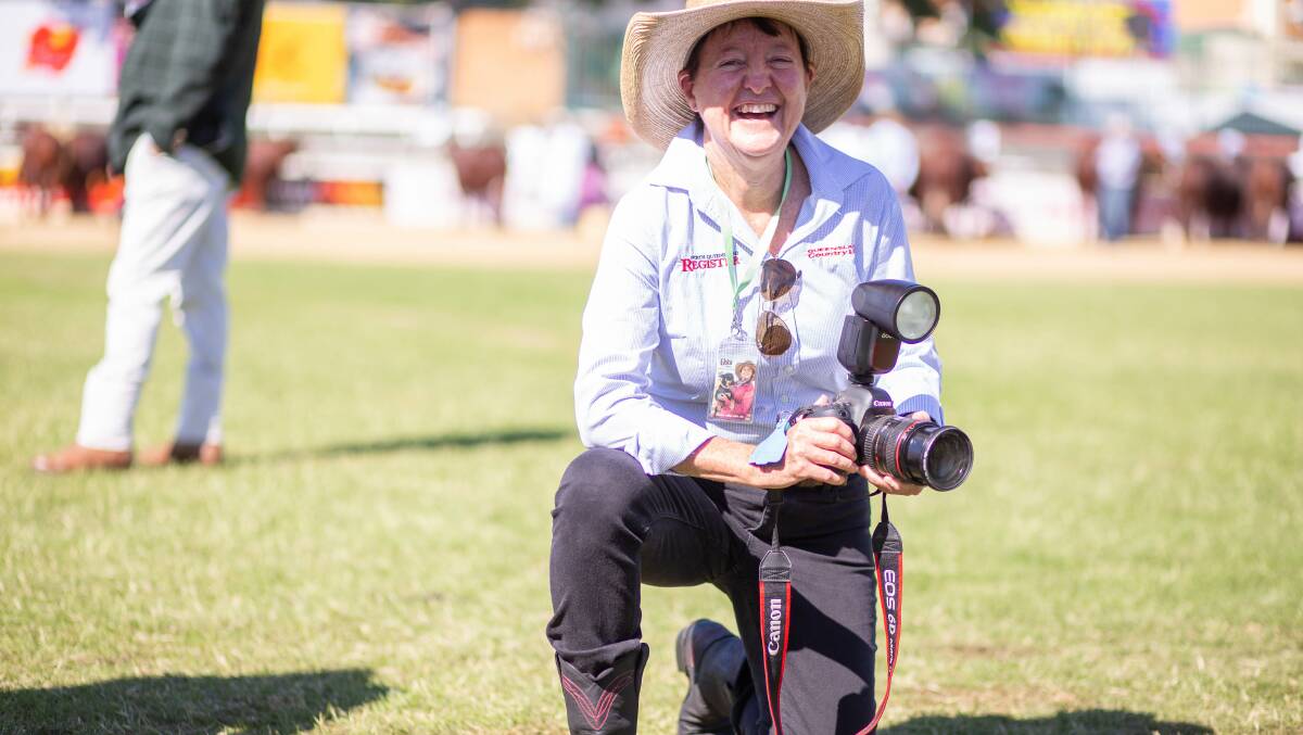 Queensland Country Life journalist Sally Gall at work at the Ekka in Brisbane on August 11, 2023. Picture by Kelly Butterworth