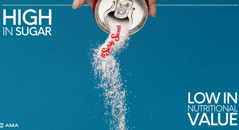 AMA has launched a #SicklySweet campaign tackling Australian's consumption of sugary drinks. Picture: AMA