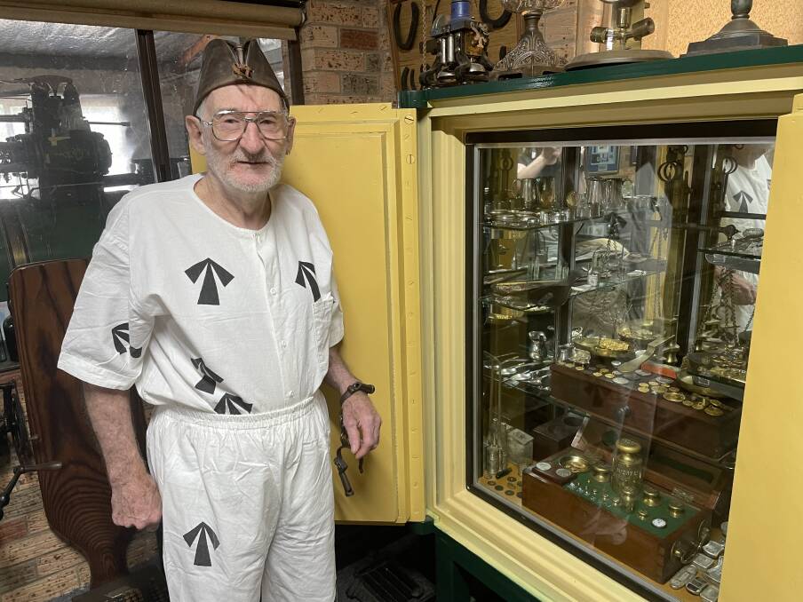 Western Goldfields Museum curator Rick Wigglesworth with a large gold collection. Picture by Alise McIntosh