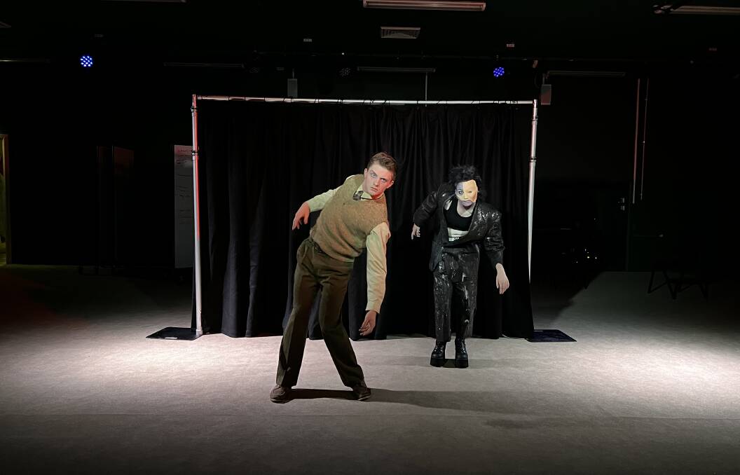 Actors Richie King as Frankenstein and Crow Gabriel as The Creature rehearsing for their production of Frankenstein. Picture supplied 