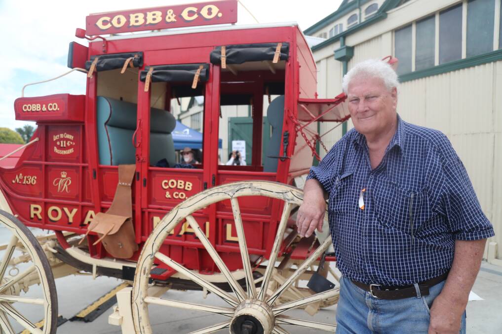 Owner of Cobb and Co coach Raymond Green was one of the exhibitors at the Heritage Trades Trail. Picture by Phil Blatch