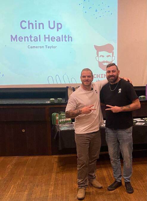 Cameron Taylor and Daniel Lamb at the recent Chin Up engagement seminar. Picture supplied