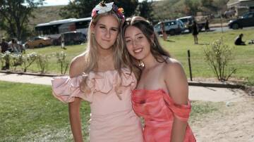 Lilly Milgate and Tahlia O'Connell were pretty in pink. Picture by James Arrow.