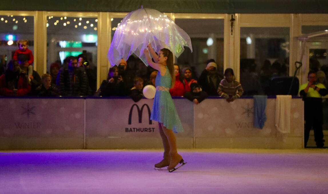 ON SHOW: Special performers took to the ice on Saturday, as well as plenty of locals and visitors. Thousands of tickets have been sold for the ice rink. Photo: PHIL BLATCH
