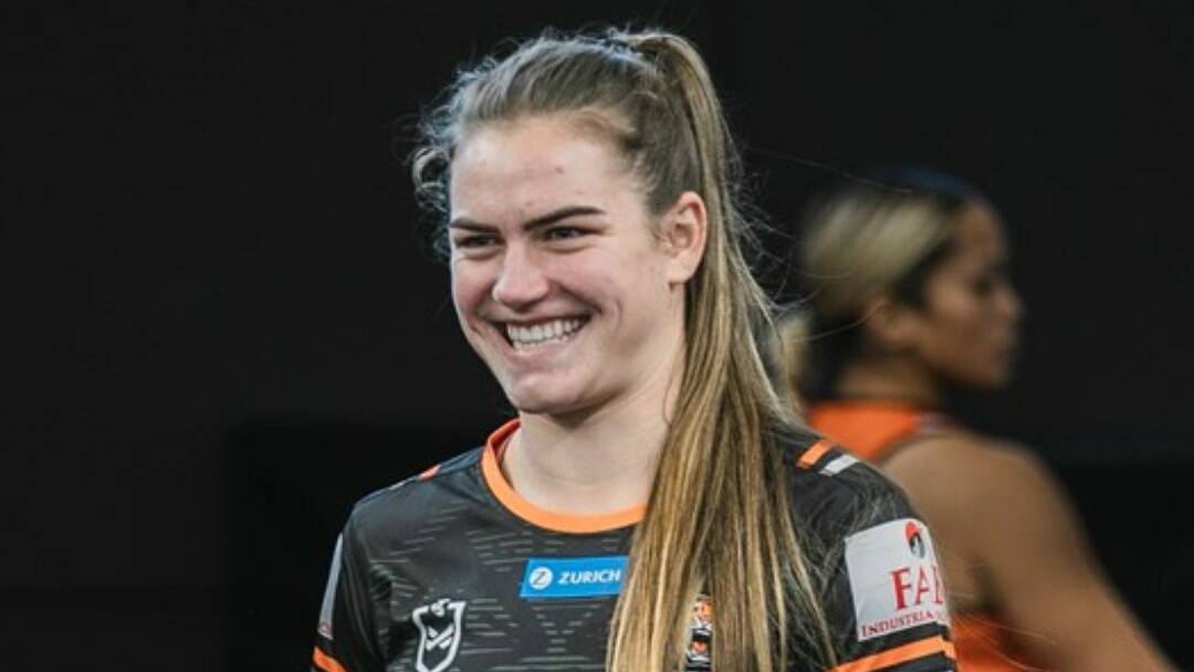 Jakiya Whitfeld, pictured with NRLW club Wests Tigers, will make her Jillaroos debut. Picture by Wests Tigers