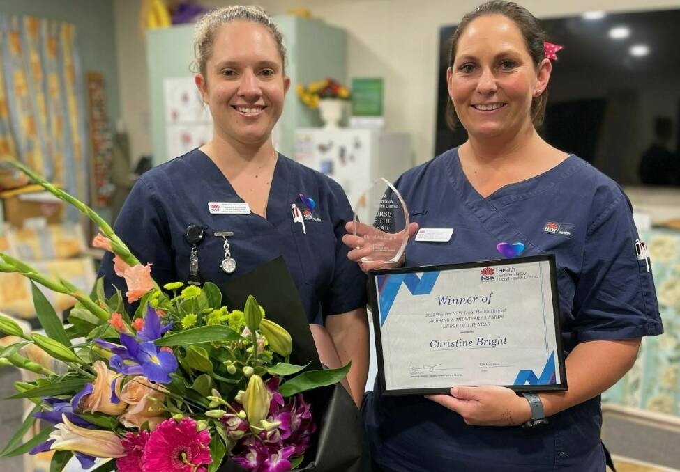 Jess Richards, finalist in the Pauline Webster-Cox Graduate Registered Nurse of the Year Award, and Christine Bright, who won the WNSWLHD Nurse of the Year Award.