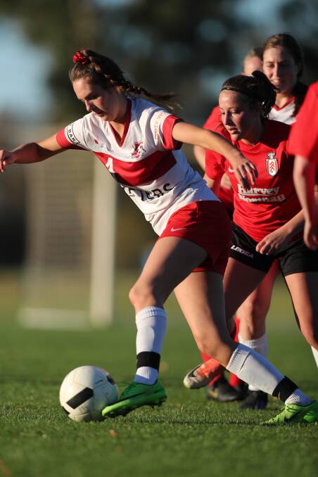 Emily Thurlow scored for CSU in Friday's draw with Panorama. Photo: PHIL BLATCH